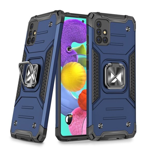 Wozinsky Armor Ring Samsung Galaxy A51 5G ütésálló hátlap, tok, kék