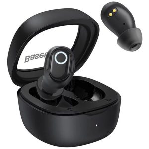 Baseus Bowie WM02 Bluetooth 5.3 Earphone, Headset, vezeték nélküli töltés funkcióval, fekete