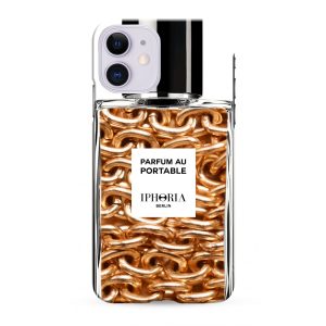 Iphoria iPhone 12/12 Pro Parfum au Portable Golden Chains hátlap, tok, mintás, arany