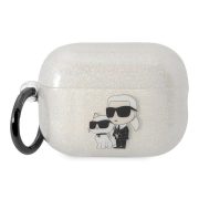   Karl Lagerfeld Airpods Pro 2 Glitter Karl&Choupette (KLAP2HNKCTGT) tok, átlátszó