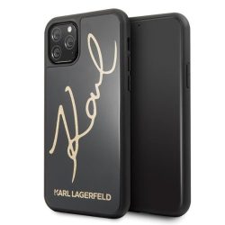   Karl Lagerfeld iPhone 11 Pro Hard Case Glitter Signature (KLHCN58DLKSBK) hátlap, tok, fekete