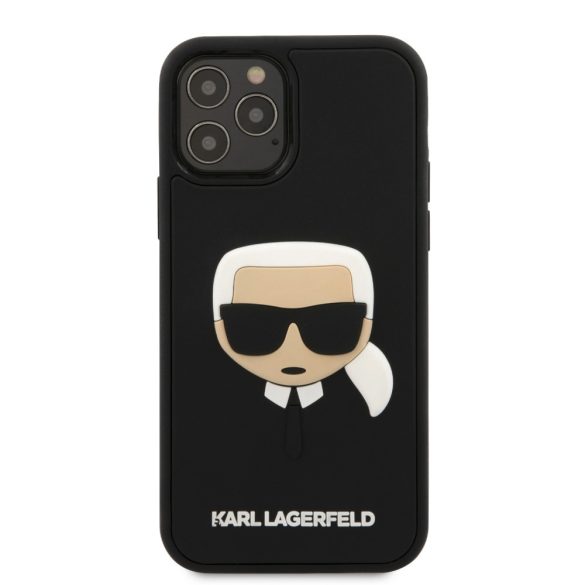 Karl Lagerfeld iPhone 12 Pro Max 3D Rubber Karl Head (KLHCP12LKH3DBK) hátlap, tok, fekete