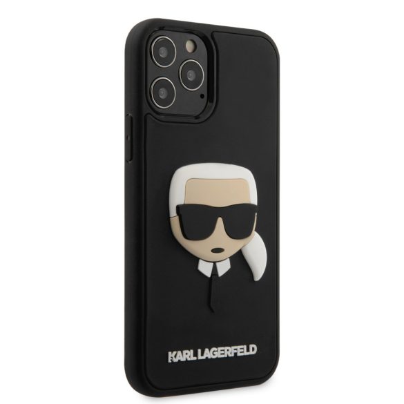 Karl Lagerfeld iPhone 12 Pro Max 3D Rubber Karl Head (KLHCP12LKH3DBK) hátlap, tok, fekete