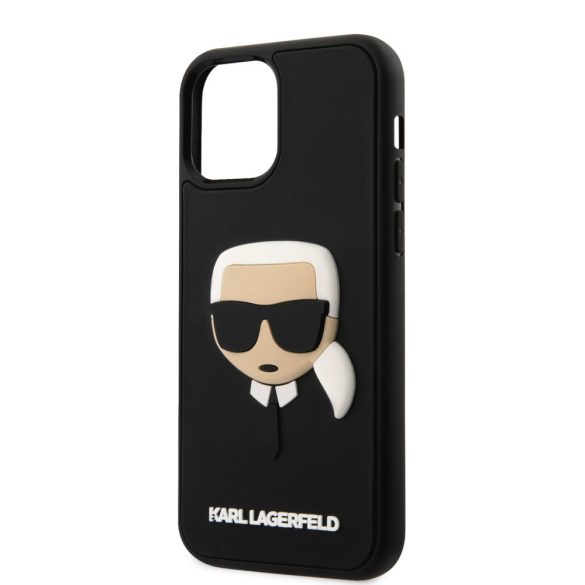 Karl Lagerfeld iPhone 12 Pro Max 3D Rubber Karl Head (KLHCP12LKH3DBK) hátlap, tok, fekete