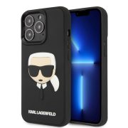   Karl Lagerfeld iPhone 13 Pro 3D Rubber Karl's Head (KLHCP13LKH3DBK) hátlap, tok, fekete