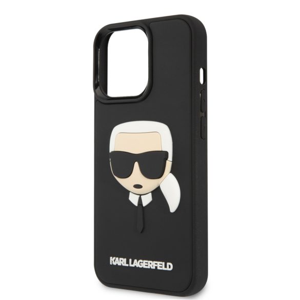 Karl Lagerfeld iPhone 13 Pro 3D Rubber Karl's Head (KLHCP13LKH3DBK) hátlap, tok, fekete