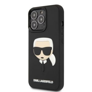 Karl Lagerfeld iPhone 14 Pro 3D Rubber Karl's Head (KLHCP14LKH3DB) hátlap, tok, fekete