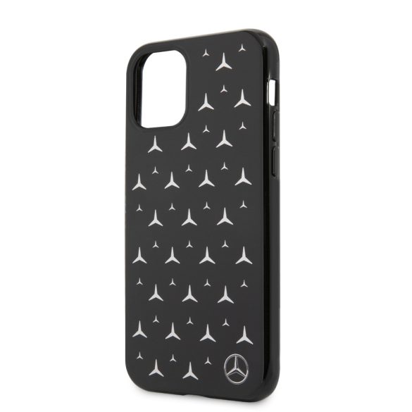 Mercedes iPhone 11 Silver Stars Pattern (MEHCN61ESPBK) hátlap, tok, fekete