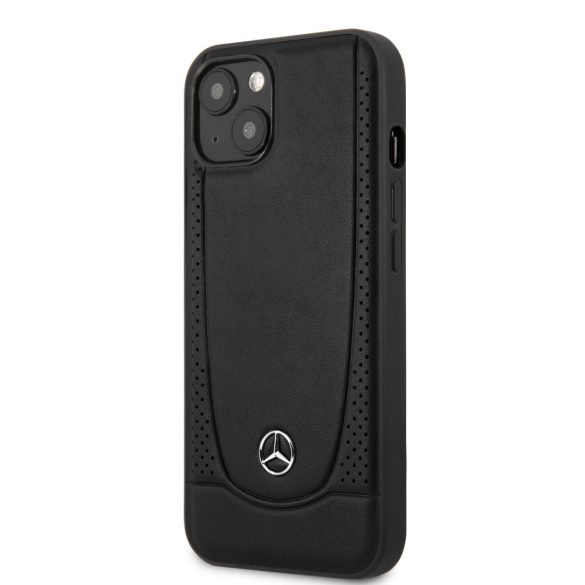 Mercedes iPhone 14 Leather Urban valódi bőr (MEHCP14SARMBK) hátlap, tok, fekete