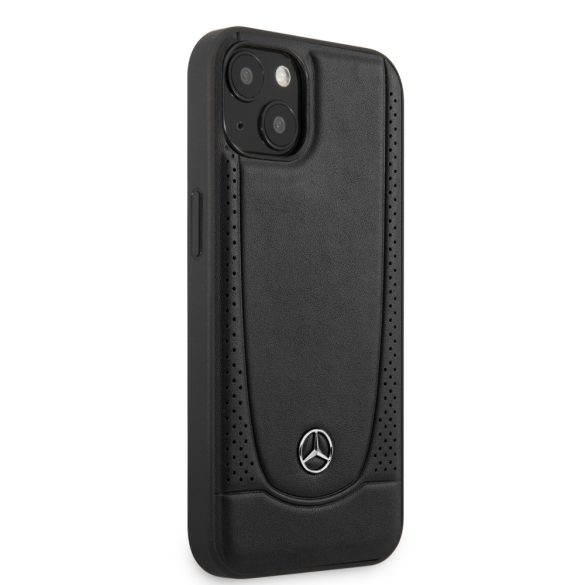 Mercedes iPhone 14 Leather Urban valódi bőr (MEHCP14SARMBK) hátlap, tok, fekete