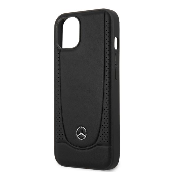 Mercedes iPhone 14 Leather Urban valódi bőr (MEHCP14SARMBK) hátlap, tok, fekete