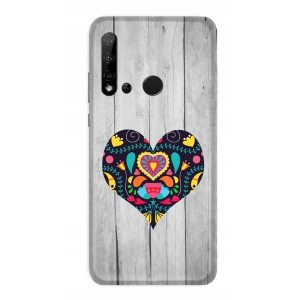 Casegadget Huawei P20 Lite (2019) Black Heart, hátlap, tok, mintás, színes