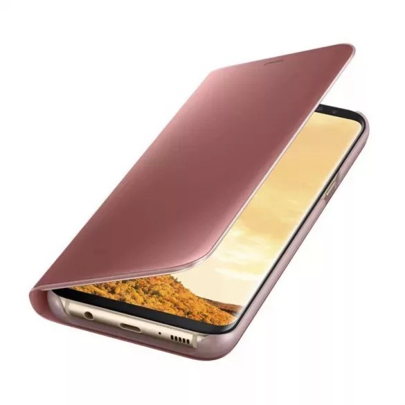 Clear View Case cover Samsung Galaxy A13 4G oldalra nyíló tok, rózsaszín