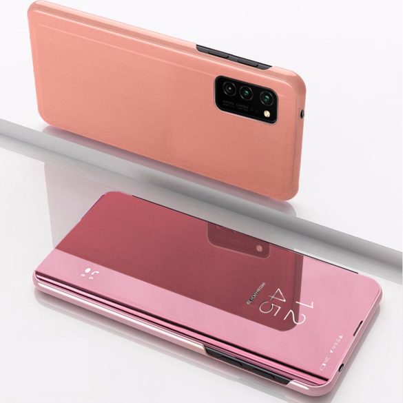 Clear View Case cover Samsung Galaxy A14 4G/A14 5G oldalra nyíló tok, rózsaszín