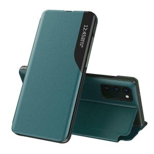 Eco Leather View Case Samsung Galaxy A72 4G/5G oldalra nyíló tok, zöld