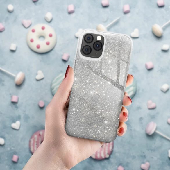 Glitter 3in1 Case Xiaomi Redmi Note 12 5G hátlap, tok, ezüst