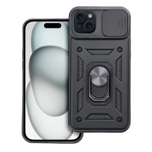 Slide Camera Armor Case iPhone 15 Plus ütésálló hátlap, tok, fekete