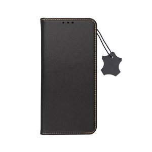 Genuine Leather Smart Pro iPhone 14 Pro Max eredeti bőr oldalra nyíló tok, fekete