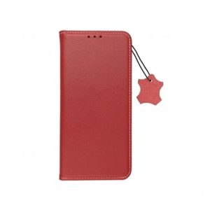 Genuine Leather Smart Pro iPhone 14 Pro Max eredeti bőr oldalra nyíló tok, piros