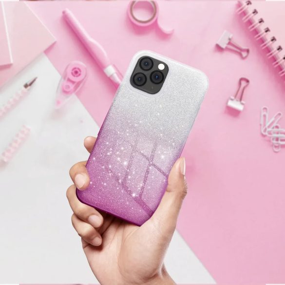 Glitter 3in1 Case Samsung Galaxy A35 hátlap, tok, ezüst-rózsaszín