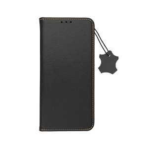 Genuine Leather Smart Pro iPhone 13 Pro Max eredeti bőr oldalra nyíló tok, fekete