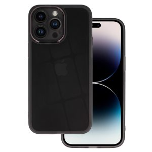 Protective Lens Case for iPhone 15 Plus ütésálló hátlap, tok, átlátszó-fekete