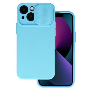 Silicone Camshield iPhone 14 Pro hátlap, tok, világoskék