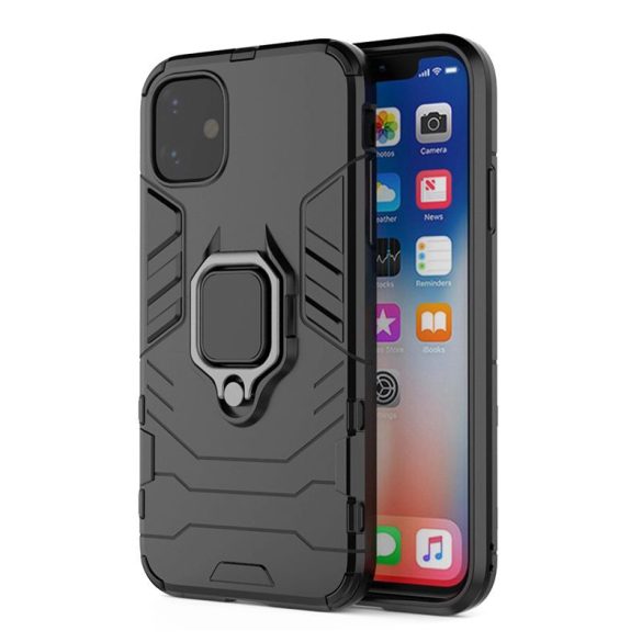 Armor Ring iPhone 14 Pro Max ütésálló hátlap, tok, fekete