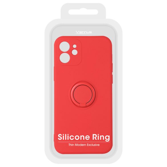 Silicone Ring iPhone 11 hátlap, tok, piros