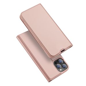 Dux Ducis Skin Pro iPhone 13 Pro oldalra nyíló tok, rozé arany